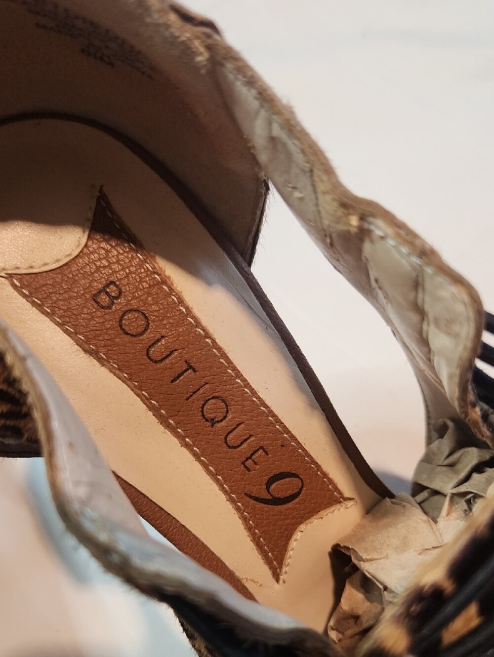 Boutique 9 Leopard & Zebra Print Strappy High Heel Sandals - Brown/Black Sz 8.5 - Picture 2 of 8